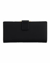 Elegant Black Long Leather Wallet for Women