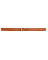 The Amber Grace Women’s Leather Belt — Effortless Elegance in Tan with Golden Accent