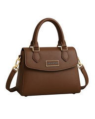 Café City Flap Satchel – Pebbled Coffee Brown | Lux Leather Women Leather Bag