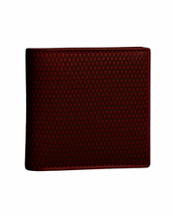 Textured Maroon Genuine Leather Wallet with Dual-Tone Interior & Coin Pocket