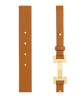 The Milan Women’s Leather Belt — Tan Elegance with Polished H-Shaped Gold Buckle