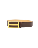 The Regent Brown Leather Belt — Timeless Craftsmanship with a Bold Gold Accent