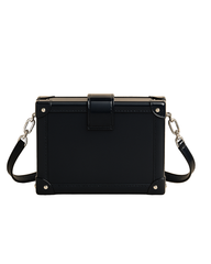 Dark Shiny Blue Gloss Trunk Bag | Lux Leather Women Leather Bag