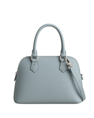 Pastel Sky Duffle Satchel – Pebbled Blue Leather | Lux Leather Women's Leather Bag