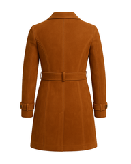 Sable Fox ¾ Suede Belted Trench Coat — Cognac