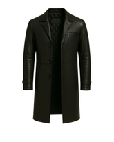 Noir Avenue Men’s Cowhide Quilted Leather Overcoat