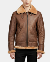 Mens B3 Sheepskin Vintage Flying Jacket Dynamo Tan