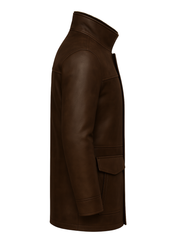Men’s Shearling-Lined Leather Field Coat