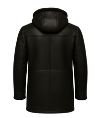 Midnight Harbor Men’s Hooded Shearling Duffle Coat