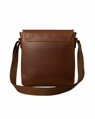 Vintage Cognac Leather Messenger Bag – Classic Cross-body Office & Travel Satchel