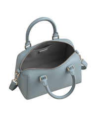 Pastel Sky Duffle Satchel – Pebbled Blue Leather | Lux Leather Women's Leather Bag