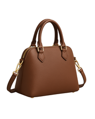 Café City Flap Satchel – Pebbled Coffee Brown | Lux Leather Women Leather Bag