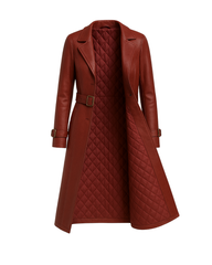 Crimson Sienna Heritage Trench Coat — Burgundy Lambskin