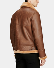 Mens B3 Sheepskin Vintage Flying Jacket Dynamo Tan