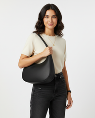Sleek Crescent-Shape Hobo Women’s Leather Handbag