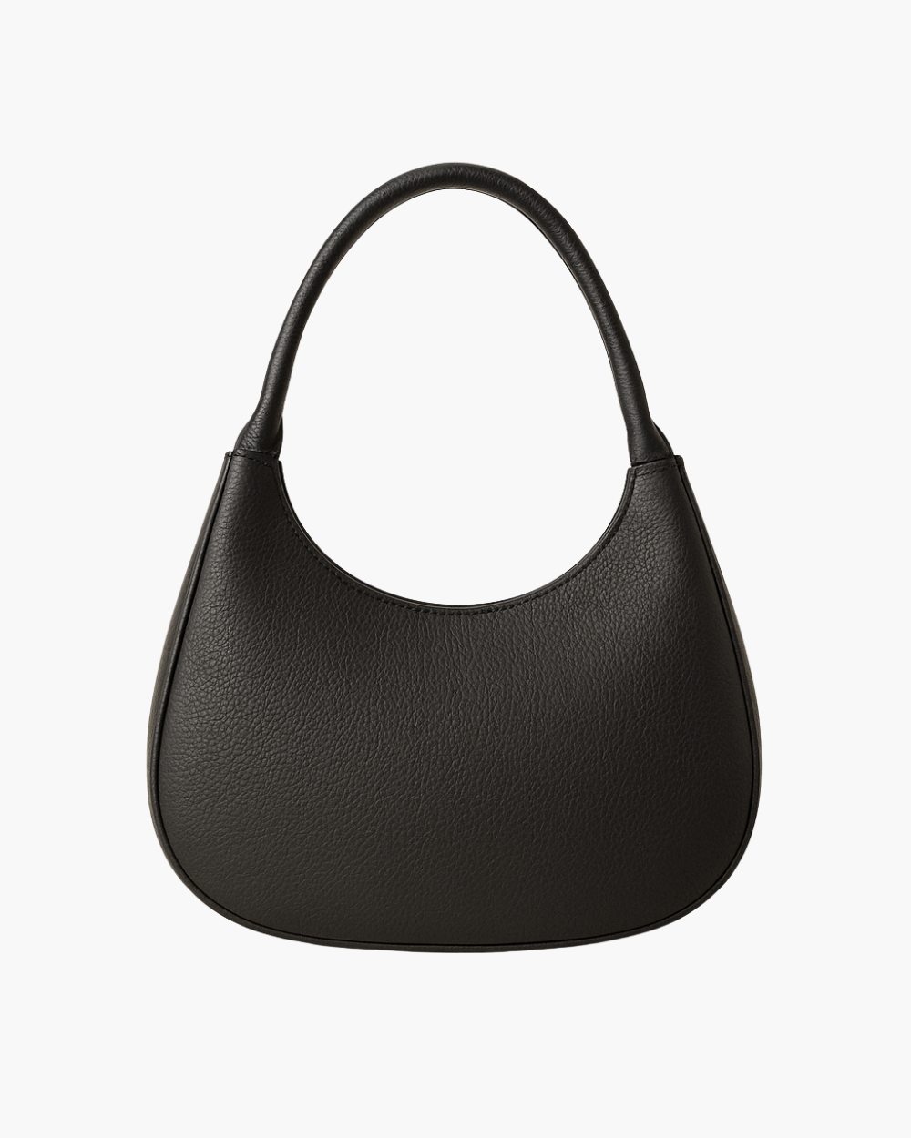 Black Leather Hobo Bag for Women
