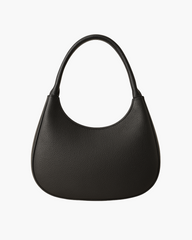 Black Leather Hobo Bag for Women
