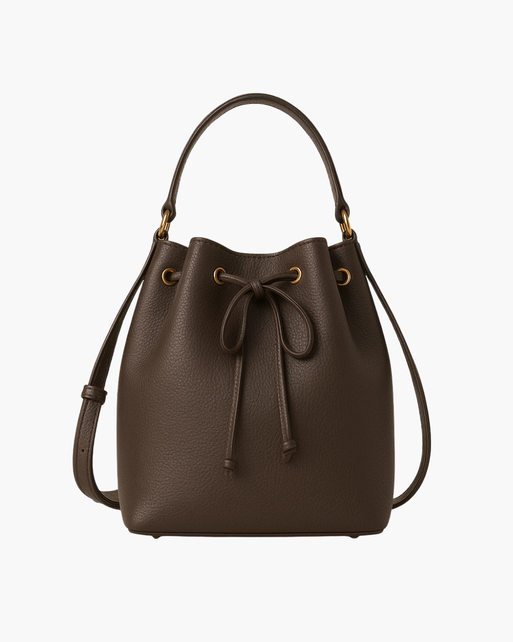 Brown Leather Bucket Bag