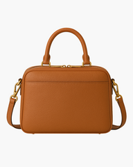 Taupe Leather Saddle Crossbody