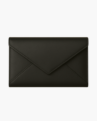 Black Leather Envelope Clutch