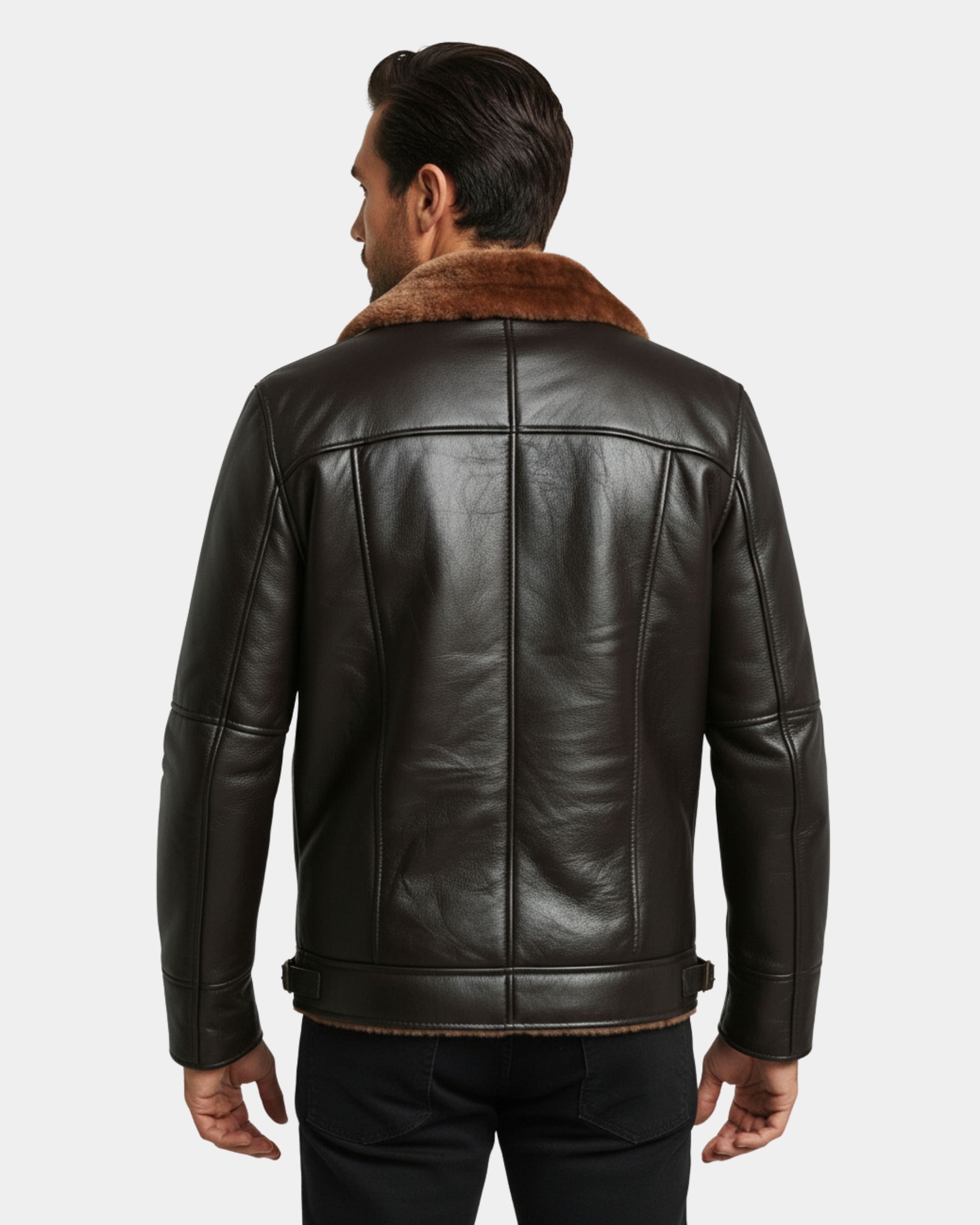 Men Bomber Flying RAF B3 Real Leather Jacket Aviator Sheepskin Zenith Brown Jacket