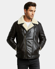 Bomber Flying Men RAF B3 Real Leather Jacket Aviator Sheepskin Zenith Brown