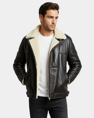 Bomber Flying Men RAF B3 Real Leather Jacket Aviator Sheepskin Zenith Brown