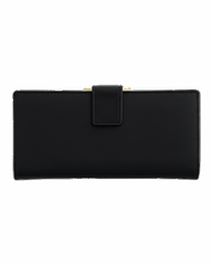 Elegant Black Long Leather Wallet for Women