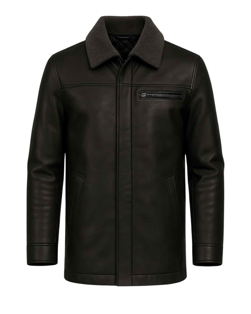 Blackridge Men’s Shearling Collar Leather Coat