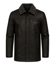 Blackridge Men’s Shearling Collar Leather Coat