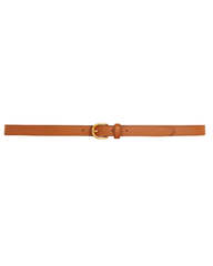 The Amber Grace Women’s Leather Belt — Effortless Elegance in Tan with Golden Accent