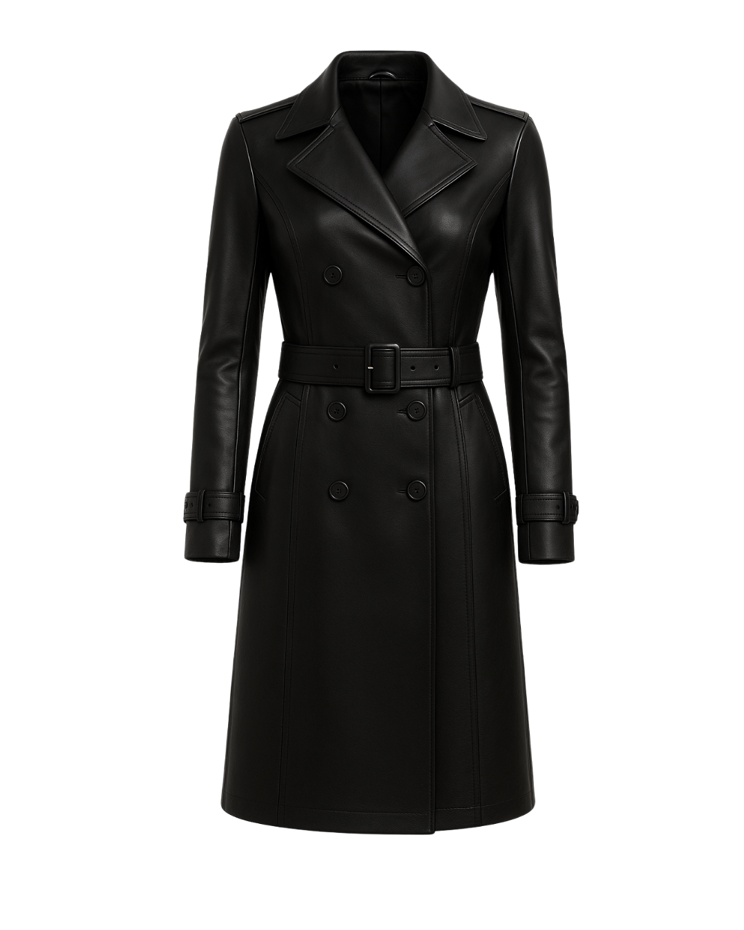 Midnight Sienna Double-Breasted Trench Coat