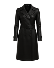 Midnight Sienna Double-Breasted Trench Coat