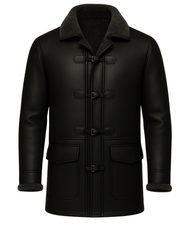 Midnight Harbor Men’s Hooded Shearling Duffle Coat