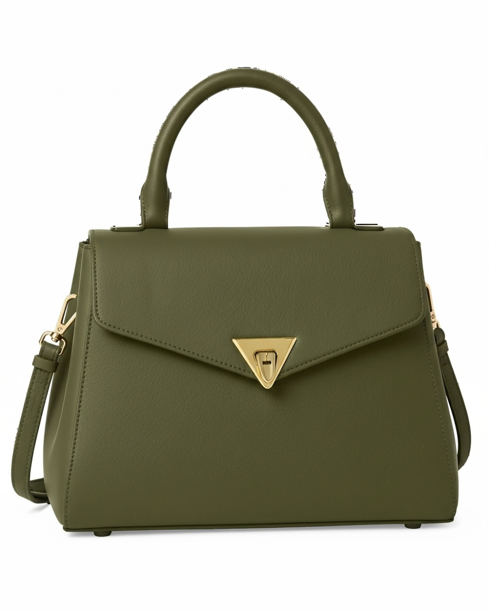 Olive Leather City Handbag