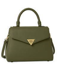 Olive Leather City Handbag