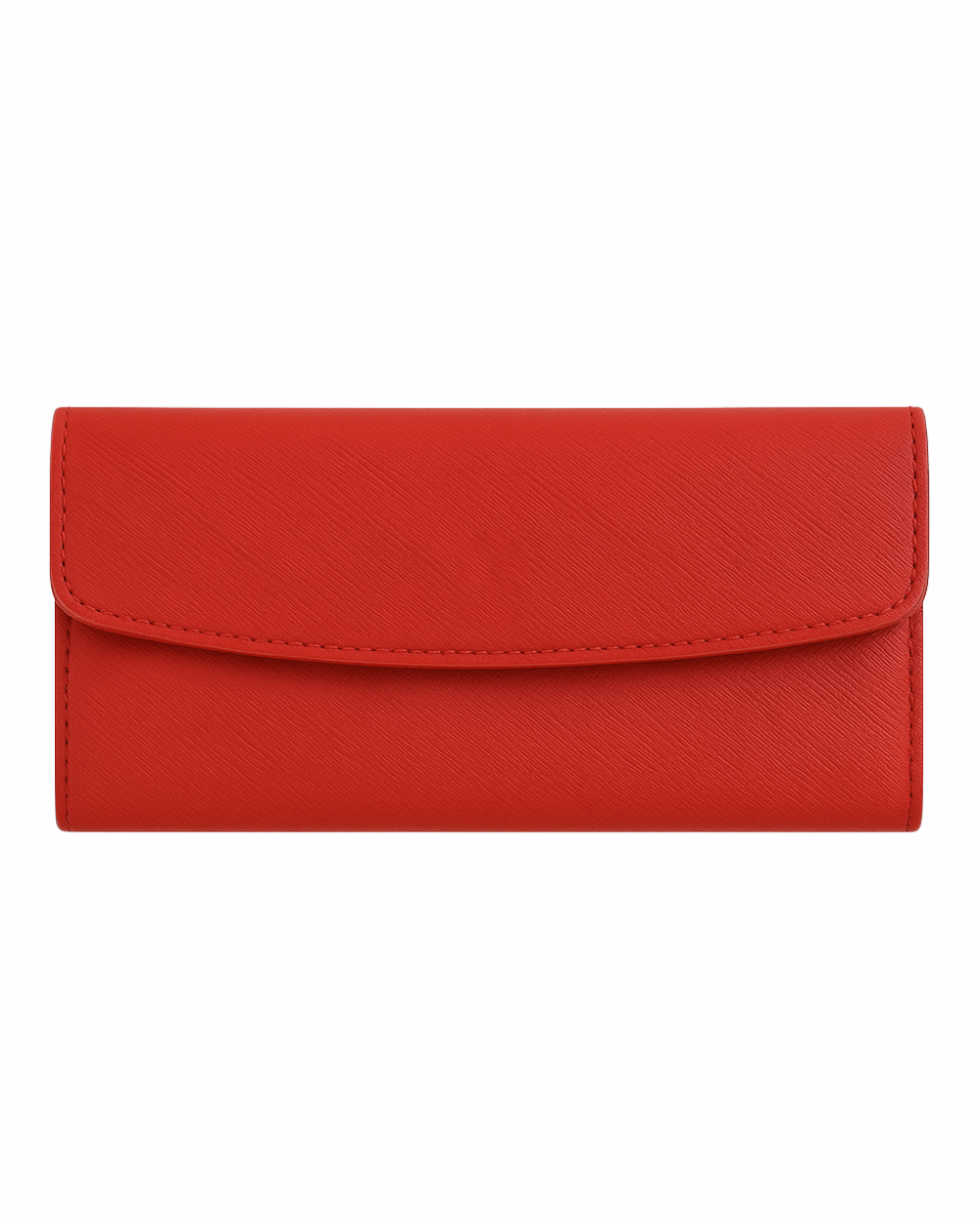Radiant Red Saffiano Leather Long Wallet for Women