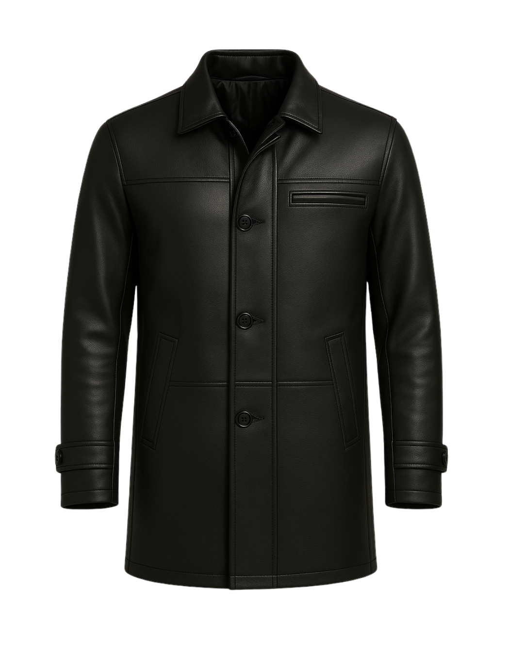 Metroline Classic Men’s Leather Car Coat