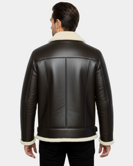 Bomber Flying Men RAF B3 Real Leather Jacket Aviator Sheepskin Zenith Brown