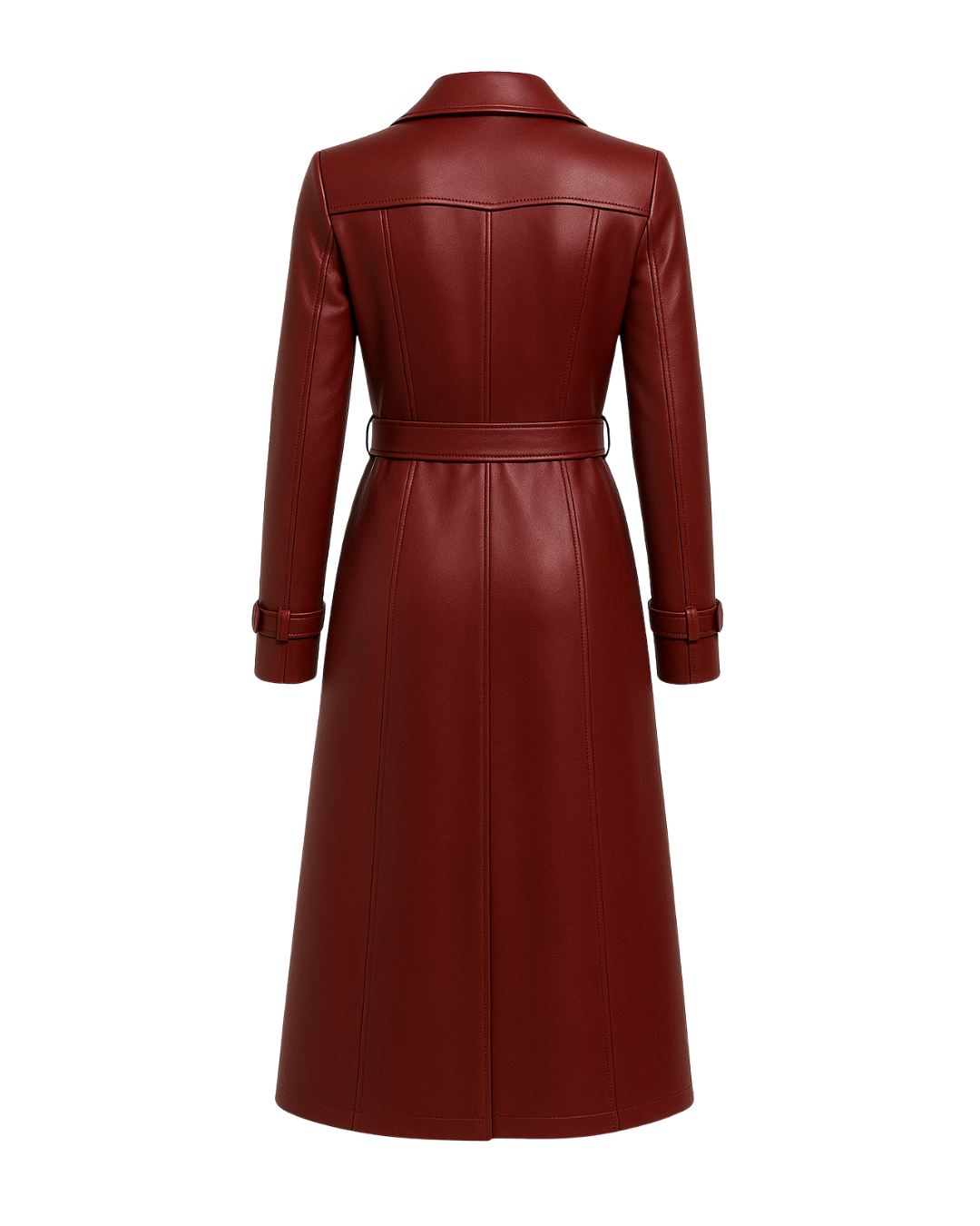 Crimson Sienna Heritage Trench Coat — Burgundy Lambskin