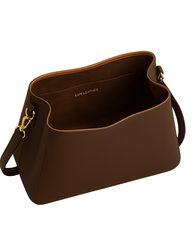 Chain Grace Hobo – Matte Coffee Brown   |  Lux Leather Women Leather Bag