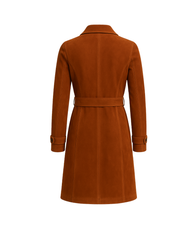 Sienna Muse ¾ Suede Trench Coat — Rust Brown