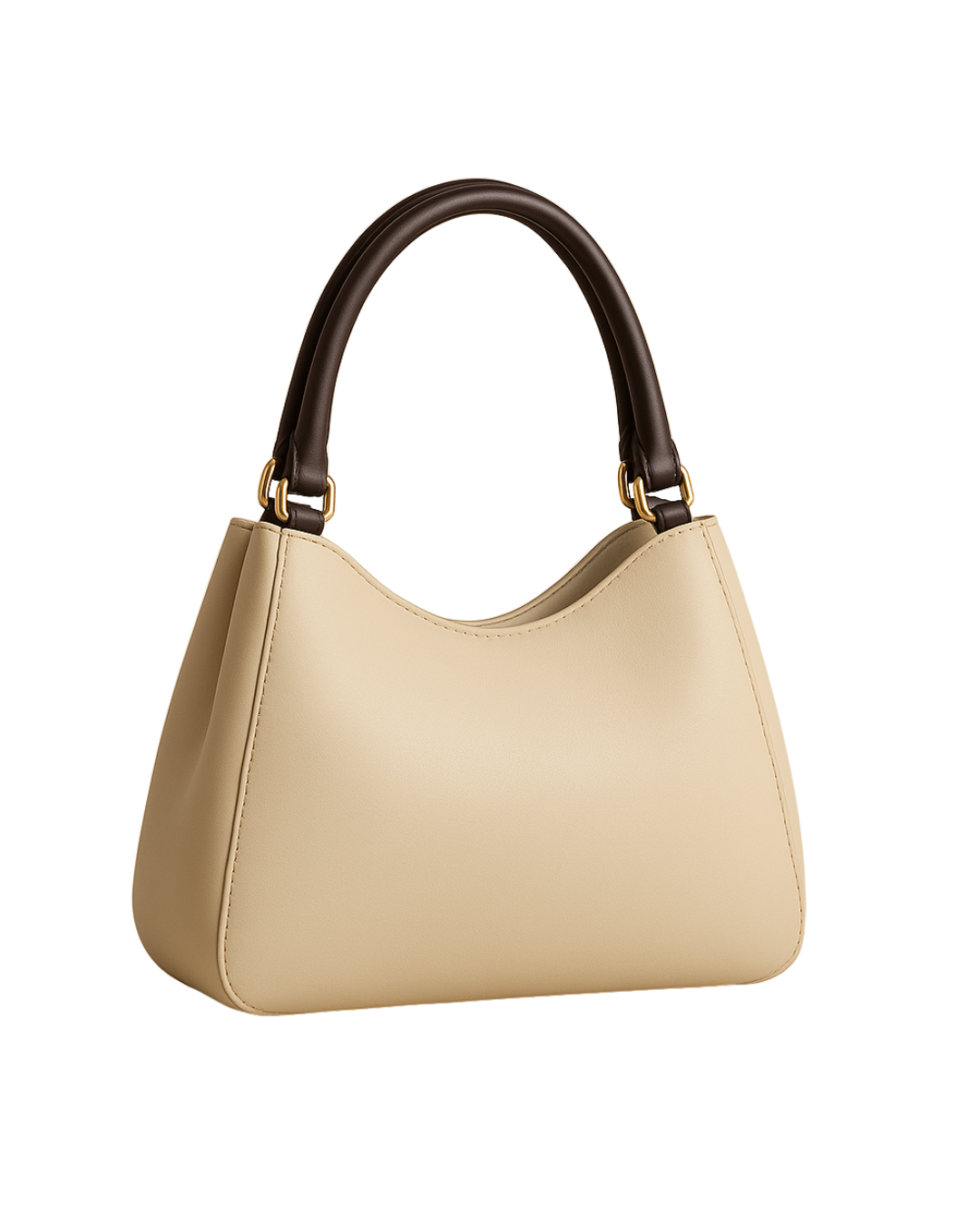 Luna Cream Crescent Shoulder Bag  |  Lux Leather Women Leather Bag