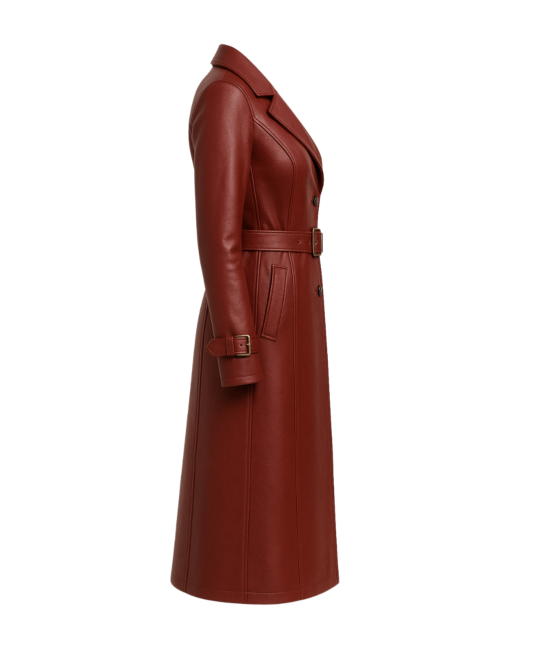 Crimson Sienna Heritage Trench Coat — Burgundy Lambskin
