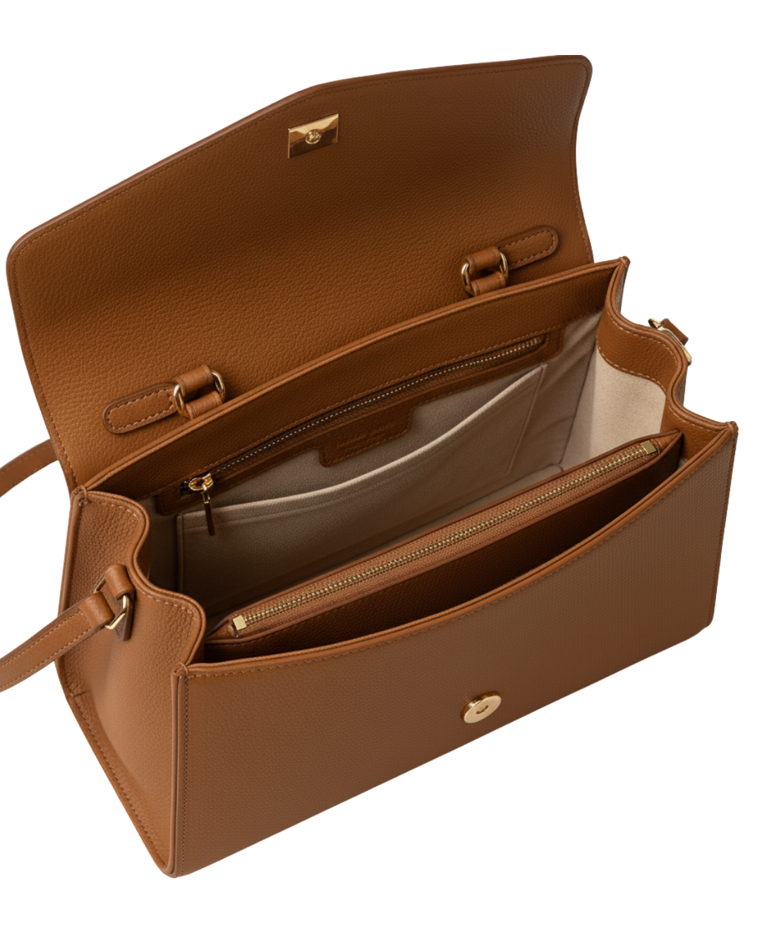 Cognac Women’s Leather Satchel Handbag