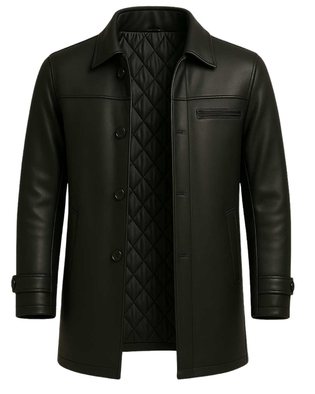 Metroline Classic Men’s Leather Car Coat