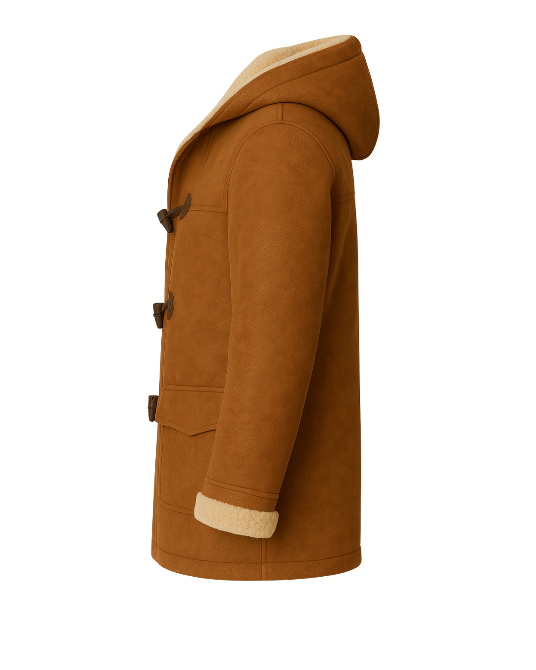 Saddlebrook Men’s Shearling-Lined Hooded Duffle Coat