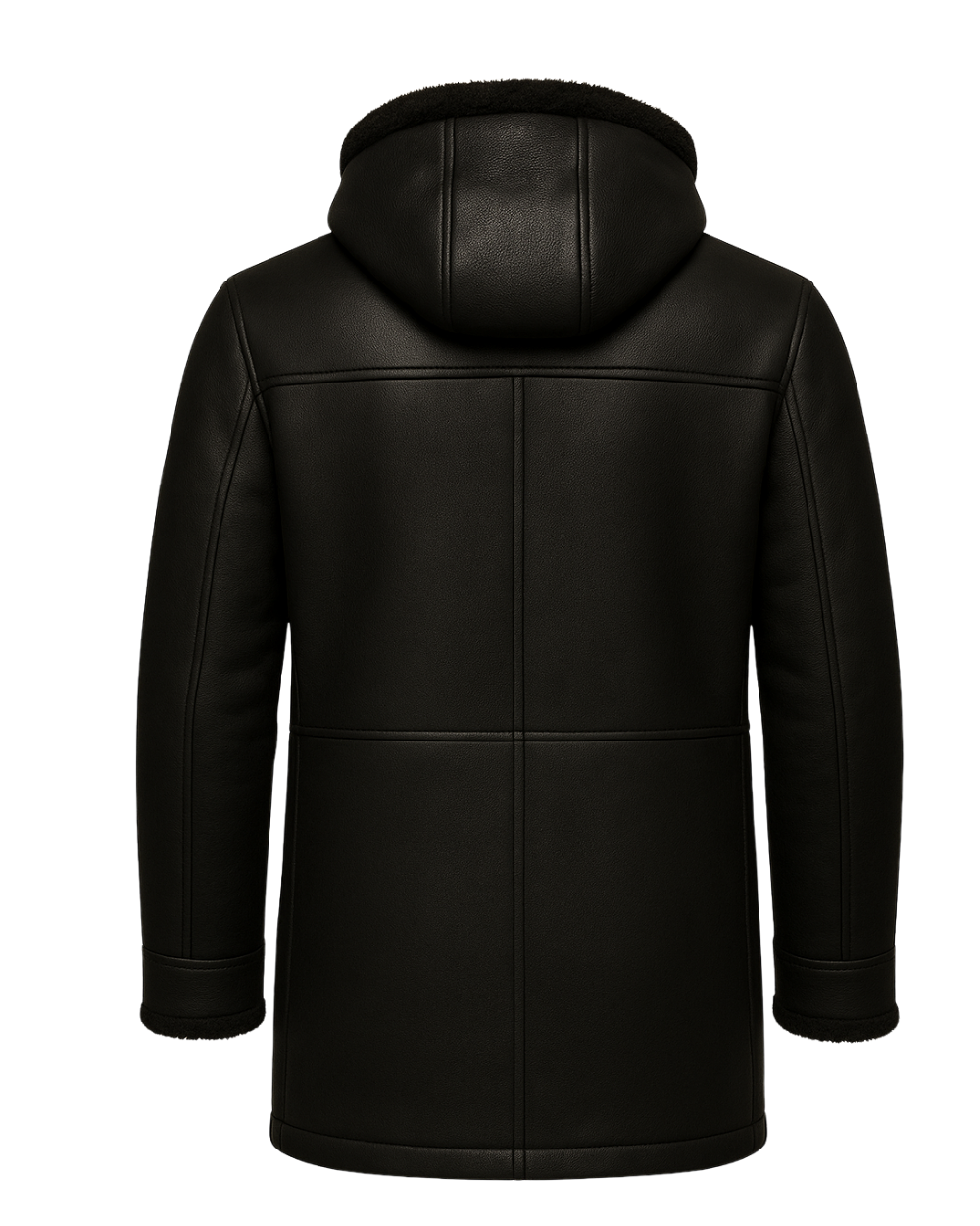 Midnight Harbor Men’s Hooded Shearling Duffle Coat