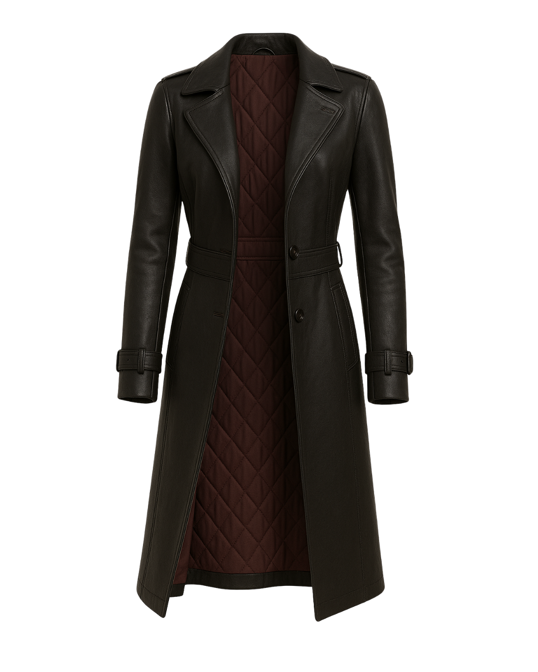 Midnight Sienna Double-Breasted Trench Coat