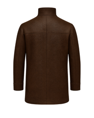 Chestnut Harbor Men’s Stand-Collar Leather Car Coat